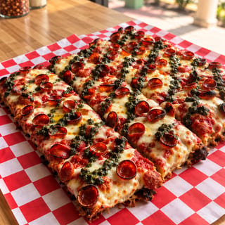 Pepperoni Pesto Pizza