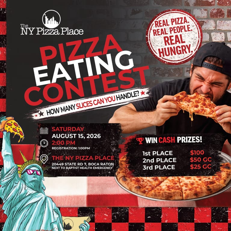 ENTER NOW FOR OUR 1ST ANNUAL PIZZA EATING CONTEST