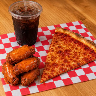 1 Slice, 4 Wings and Soda